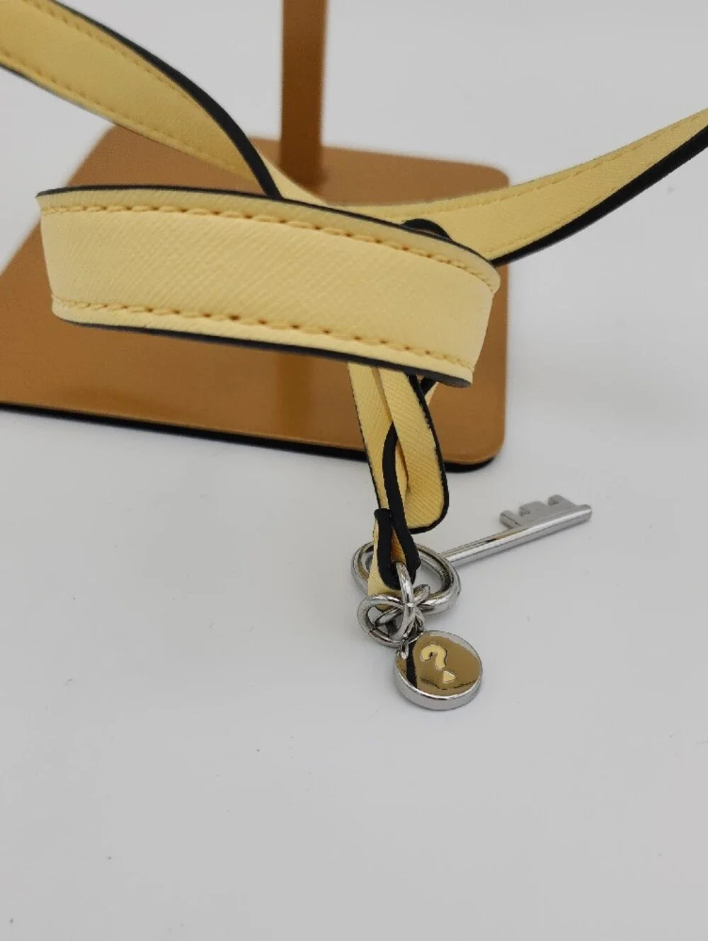 GUESS Yellow Structured Saffiano Satchel with Detachable Strap